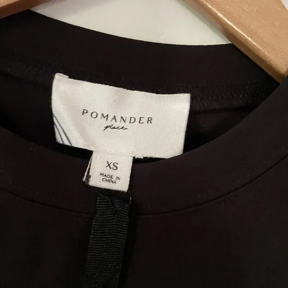 NWT Tuckernuck Pomander Place Palmer Blouse XS Black Bell Sleeve Lace Trim Boho - Picture 8 of 8